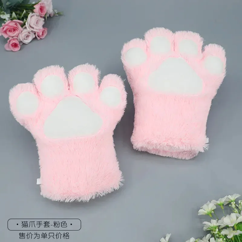 قمامة الدببة لطيف أفخم تأثيري الأداء الدعائم صافي القط الأحمر قفازات الكفوف 2025 جديد