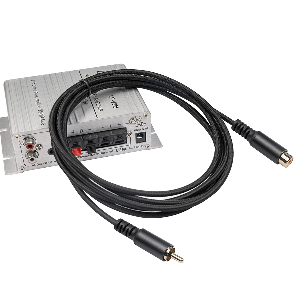 1.8/3/6m RCA Male to Female Extension Cable Audio Video Cable for Connecting Game Console Subwoofer Speaker Extension Line