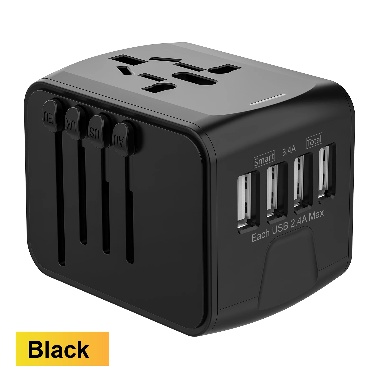 Universal Multi-country Socket International Travel Adapter 4 USB Plug Adapter Worldwide US UK EU AU Charger