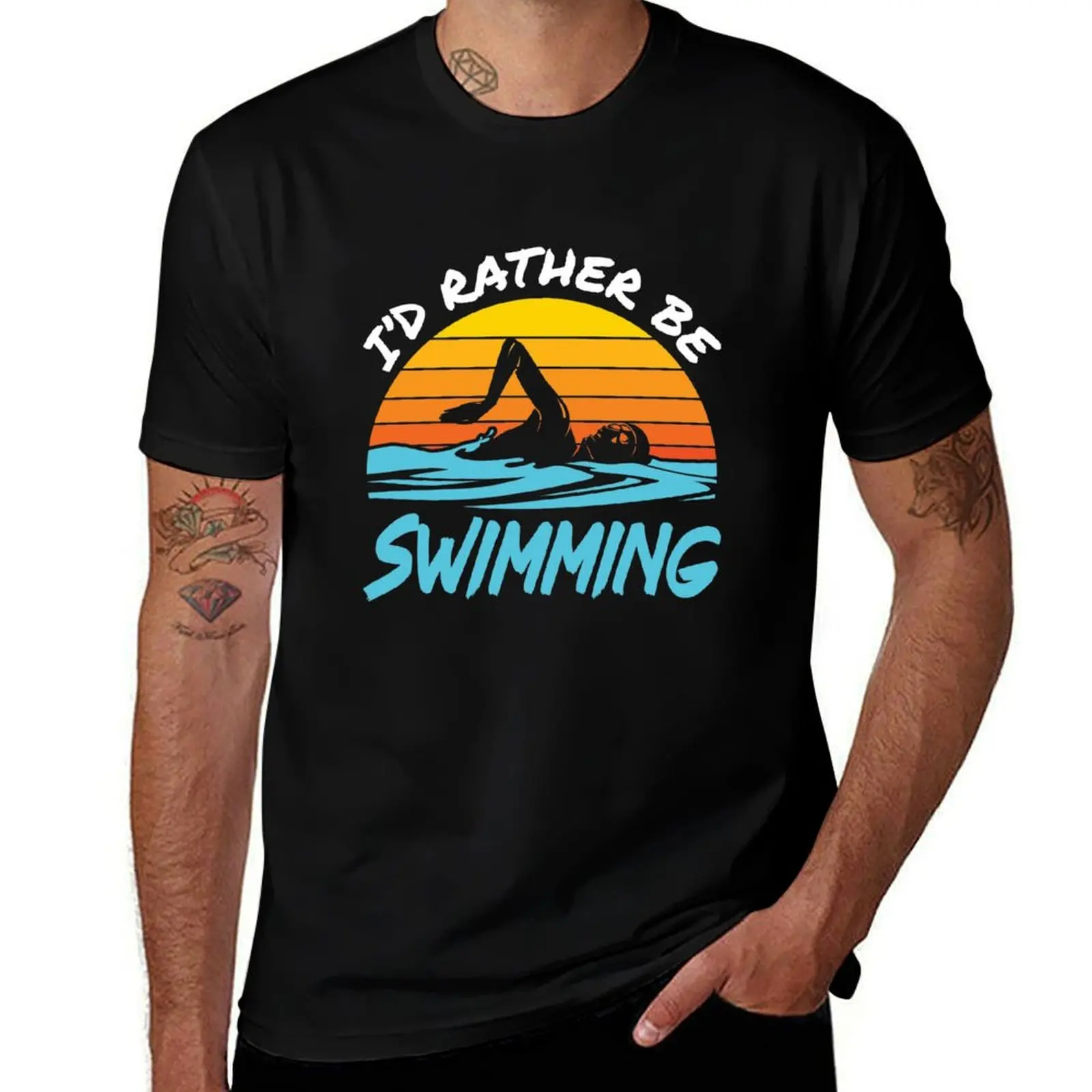 I'd Rather Be Swimming T-Shirt t shirts cotton 100% T-Shirt