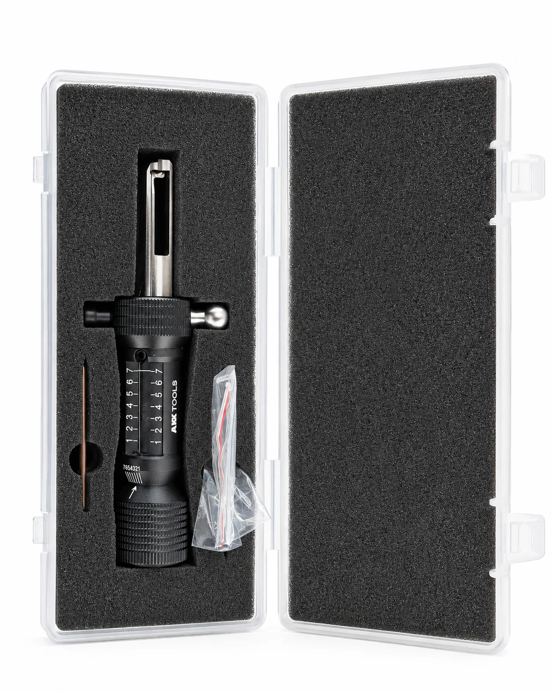 Professional KABA 7x7 Dimple Lock Pick Set, 5-Pin Decoder Repair Tool for 7-8 Pin Cylinders, Locksmith Maintenance Kit with Carr