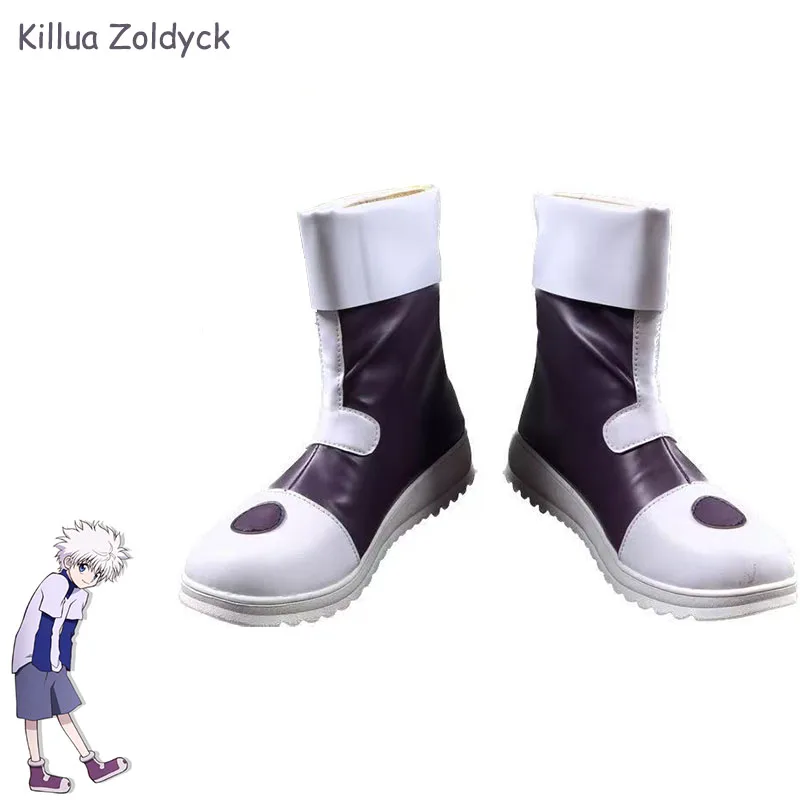 Killua Zoldyck Cosplay Shoes Boots Anime Hunter x Hunter Halloween Costumes Accessory Custom Made for Men Women