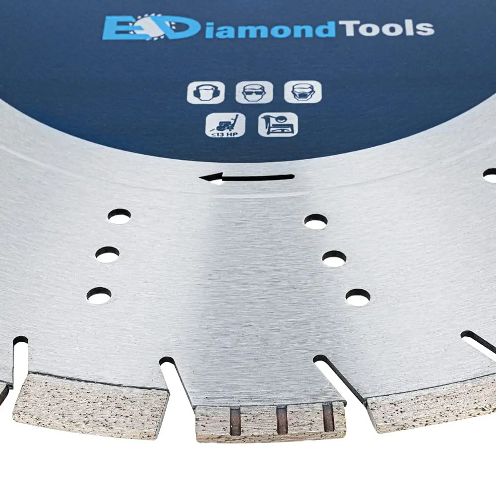 Diamond Saw Blades for Hard/Reinforced Concrete, Asphalt, Granite, Terrazzo, Ductile Iron Piping, 7-5/8