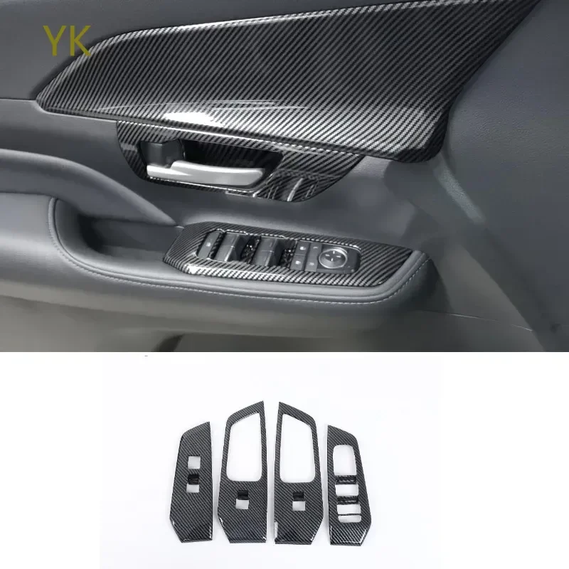 

For Toyota Grand Highlander 2024-2025 ABS Carbon Fiber Car Window Glass Button Panel Frame Interior Car Accessories