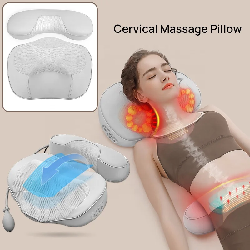 

Умная библиотека Шиацу 3D Массажная подушка Глубокий массаж спины и шеи с полынью Горячий компресс для боли в плечах и талии R