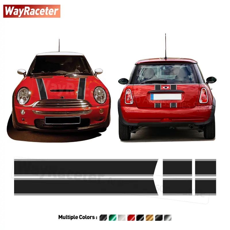 Edition John Cooper Work Carbon Fiber Vinyl Decal Hood Trunk Bonnet Stripes Sticker For MINI JCW R50 R52 R53 Accessories