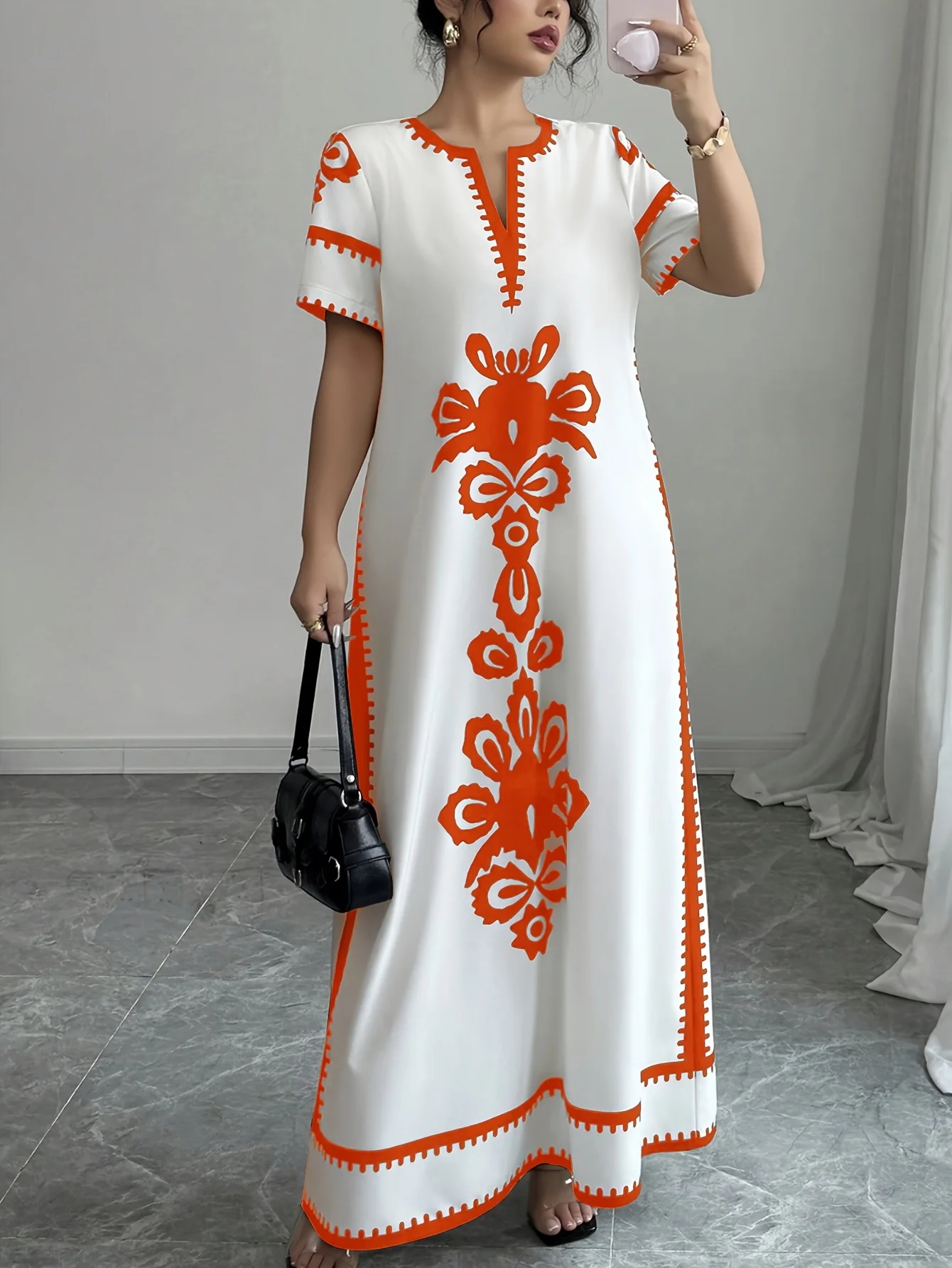 

Элегантное классическое платье больших размеров с цветными блоками