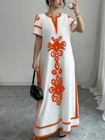 plus Size Elegant Classic Color Block Dress