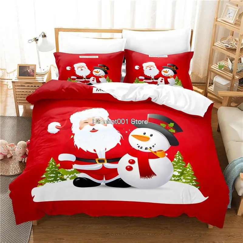 

Red Christmas Bedding Set Duvet Cover Set 3d Bedding Digital Printing Bed Linen Queen Size Bedding Set Fashion Design