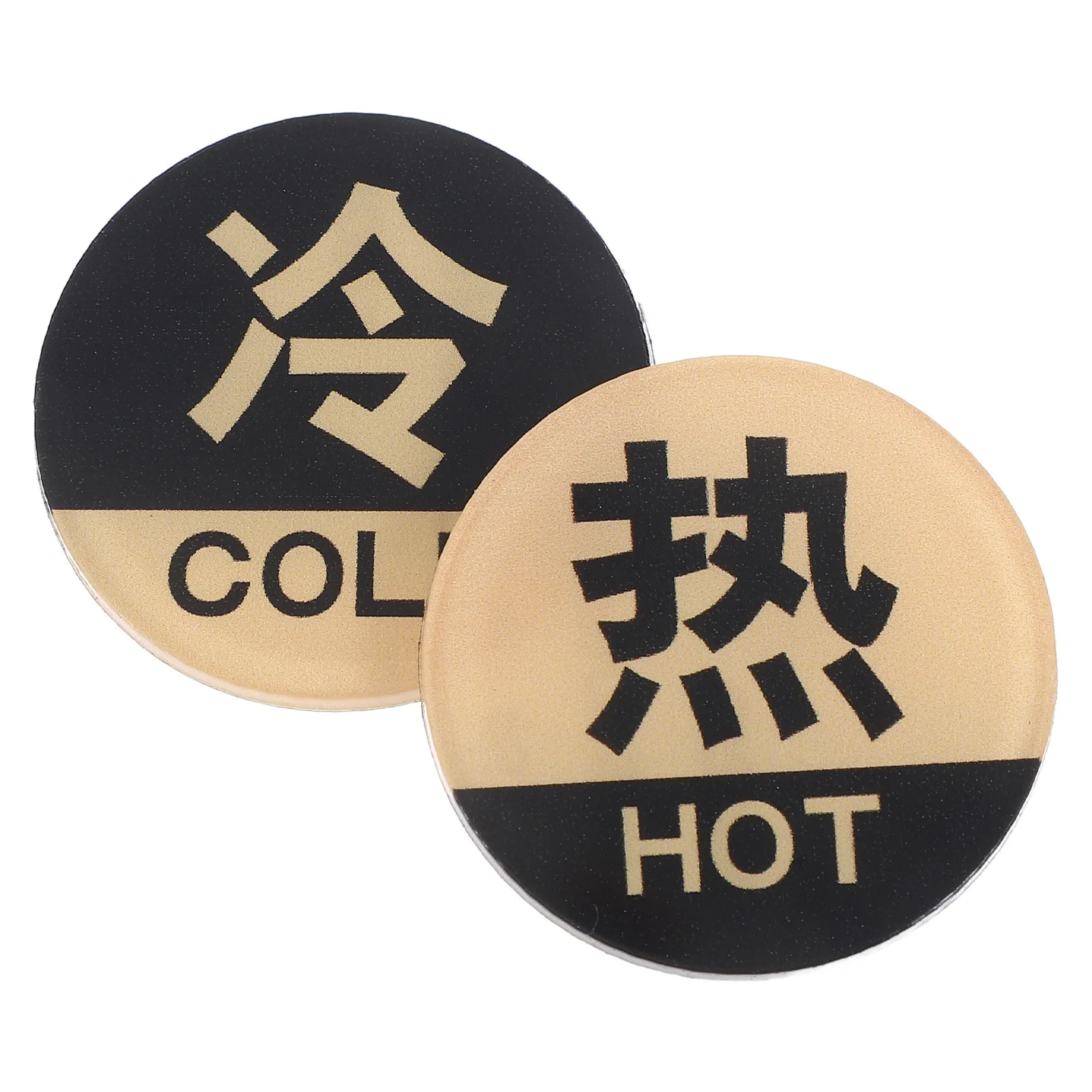 2 قطعة ملصقات صنبور ساخن وبارد من الأكريليك ملصقات مؤشر درجة حرارة الماء ذاتية اللصق للحمام المنزلي والفندق