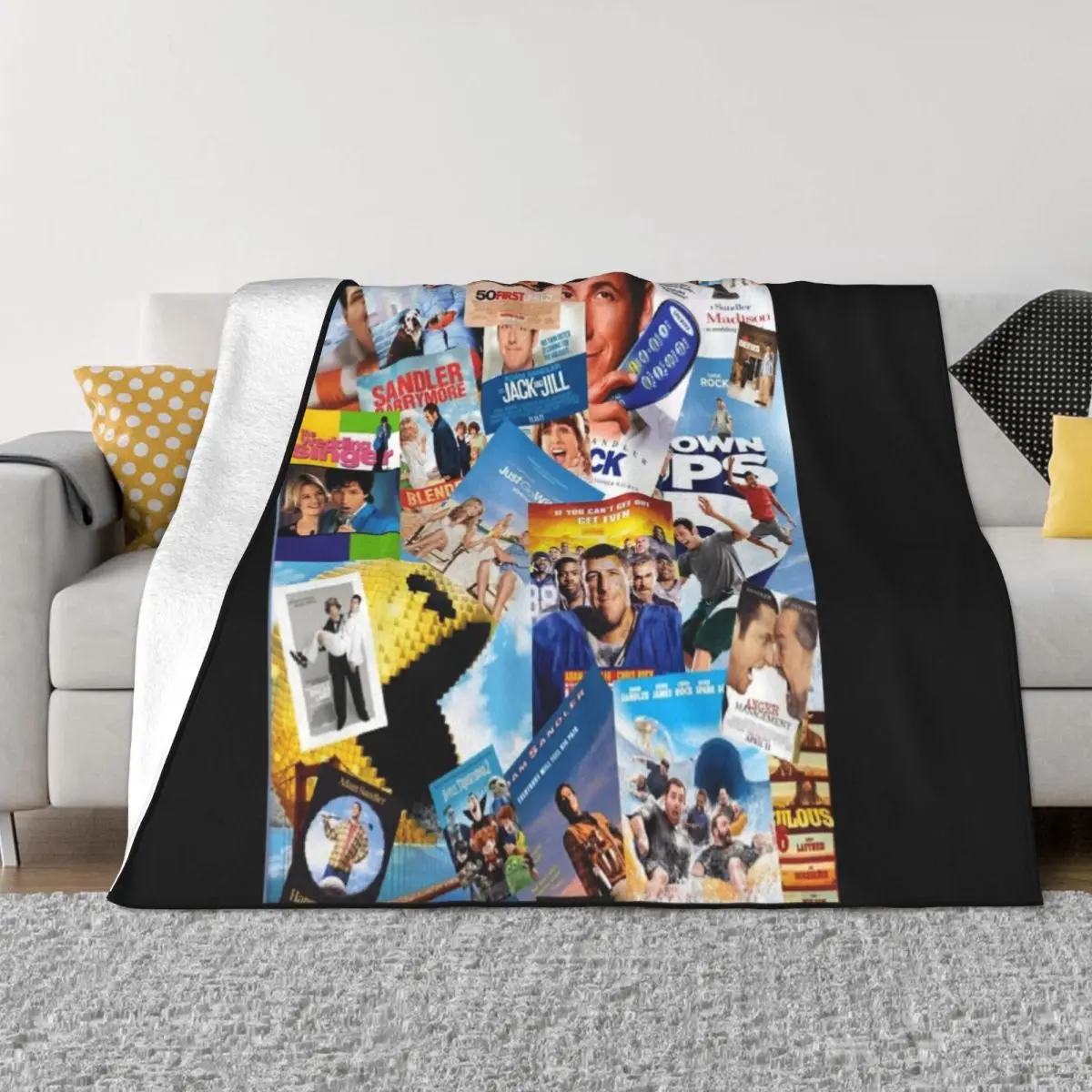 adam sandler collage Graphic Throw Blanket Retro Blankets Luxury Designer Blanket