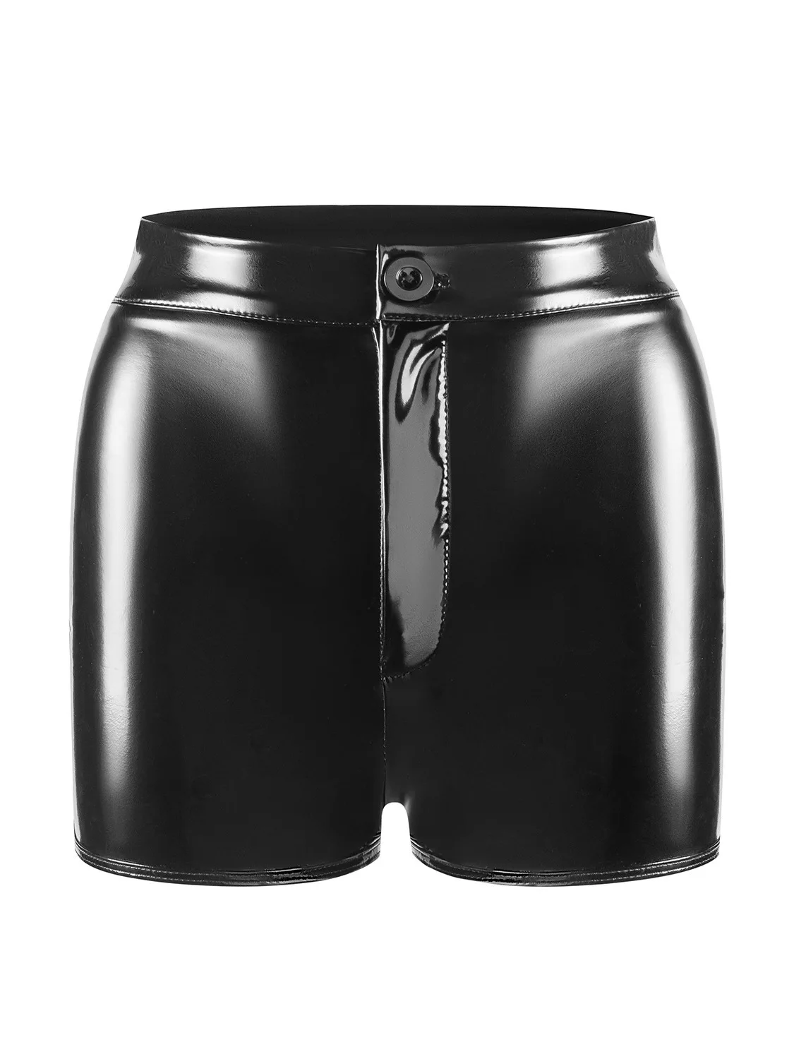 Europe/America Style Sexy High Light PVC Patent Leather Body Shaping No Smell Accurate Size High Waisted Slim Shorts U0U5