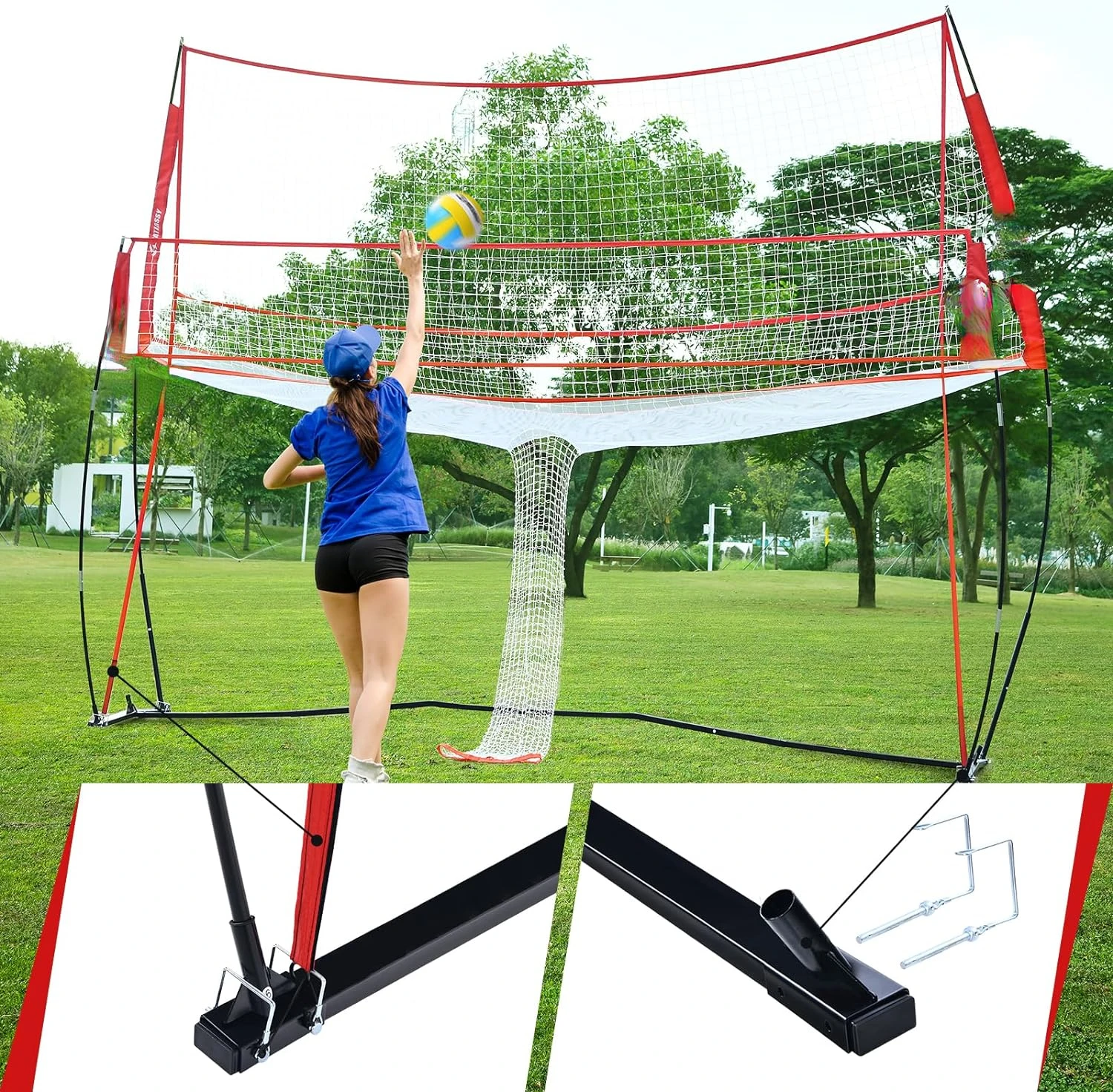 Volleyball Training Equipment Net for Indoor Outdoor Use Volleyball Practice Net Great for Serving and Dunking Drills with Easy