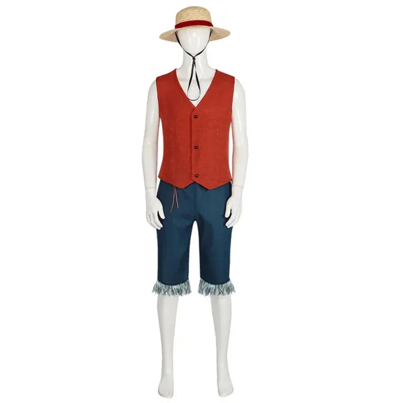 

NewLuffy Cosplay Costume Adult Mens Shirt Pants Hat Suits Halloween Carnival Party Costume FG49352025