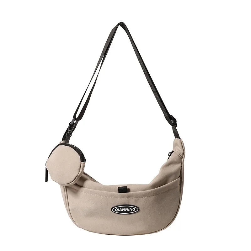 

2025 New Canvas Bag Bag Women's High-end Texture One Shoulder Crossbody Bag Niche Design Dumpling Bag