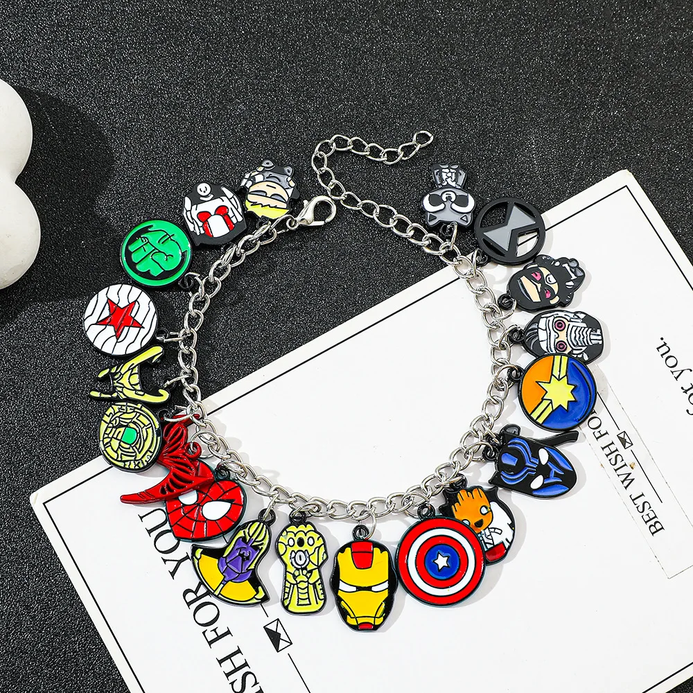 Vintage Silver Color Charms Bracelets for Women DIY Marvel Spiderman Thor Iron Man Charms Brand Bracelets Women Pulseira Jewelry