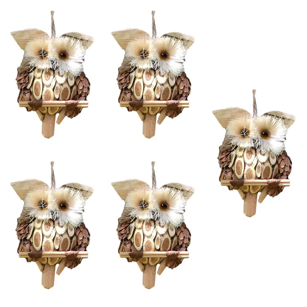 

5Pcs Owl Squirrel Deer Hanging Ornaments Realistic Garden Scene Decor Indoor Outdoor Wall Art Craft Decoration
