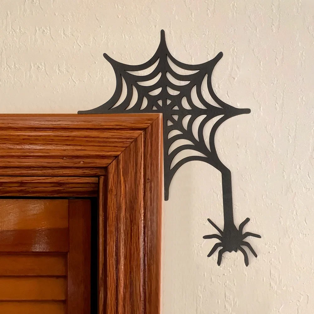 New Halloween mesh wooden hollow door frame corner wall shelf simple home bedroom decoration