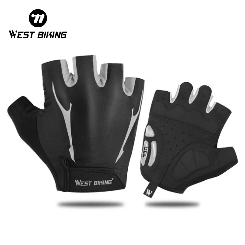 

Велоперчатки WEST BIKING с гелевыми вставками, амортизирующие, дышащие, с вырезами для большого пальца, для езды на горных и шоссейных велосипедах