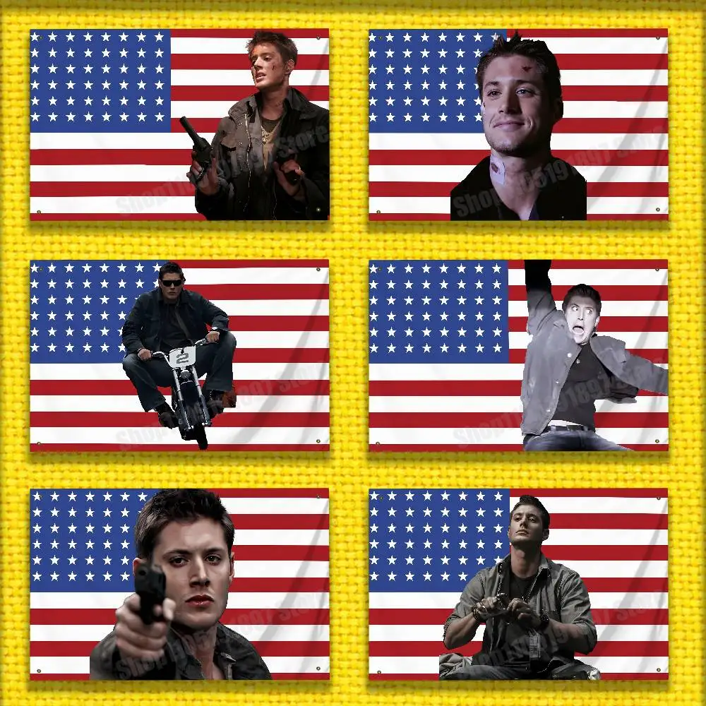 S-Supernatural Dean Sam Winchester USA America Flag For 50*70cm 60*90cm 60*110cm 100*150cm 150*200cm Camp Banner Tapestry
