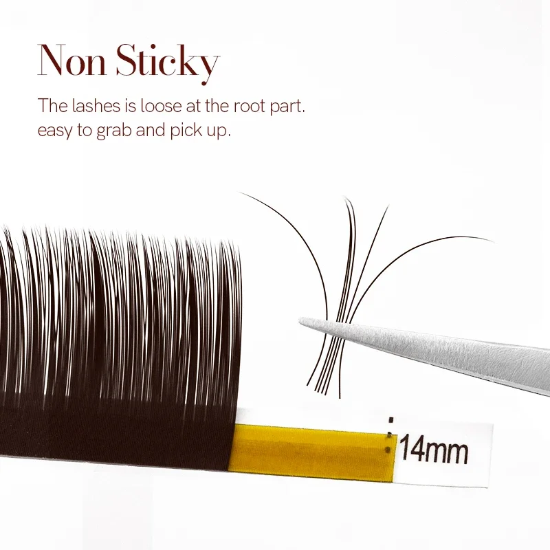 H&L SINCE 1990 12 Rows Dark Brown False Eyelashes Non Sticky Natural Look Eyelashes Extensions Supplies Makeup Supplies images - 6