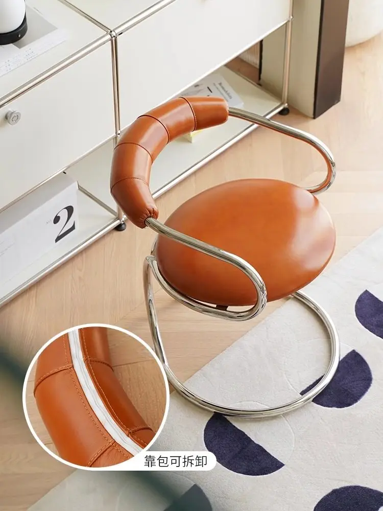 Designer French Creative Snake Chair Medieval Bauhaus Home Dining Chair Backrest Armrest Stainless Steel Chair Premium