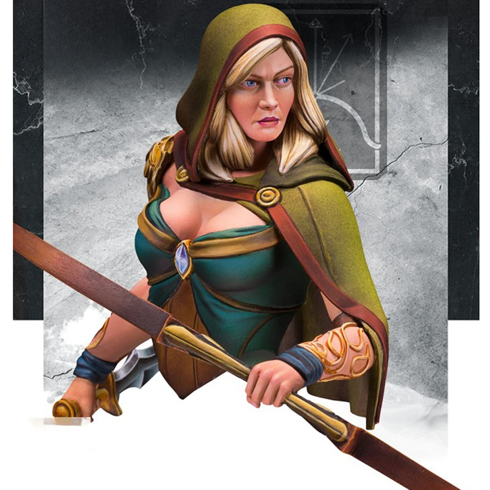 1/12 Huntress, figura de resina, busto, GK, tema de fantasía, kit sin montar y sin pintar