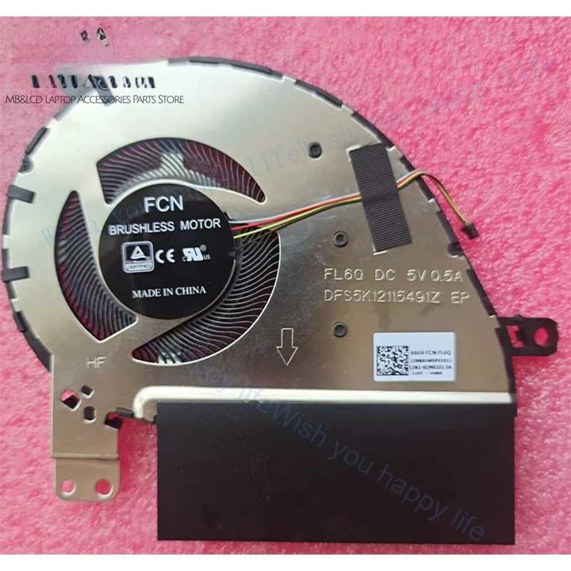 LL Cooling Fan FL6Q DC5V 0.5A For Asus Deluxe 13 U3300F UX333F Laptop 13N1-6DM0101