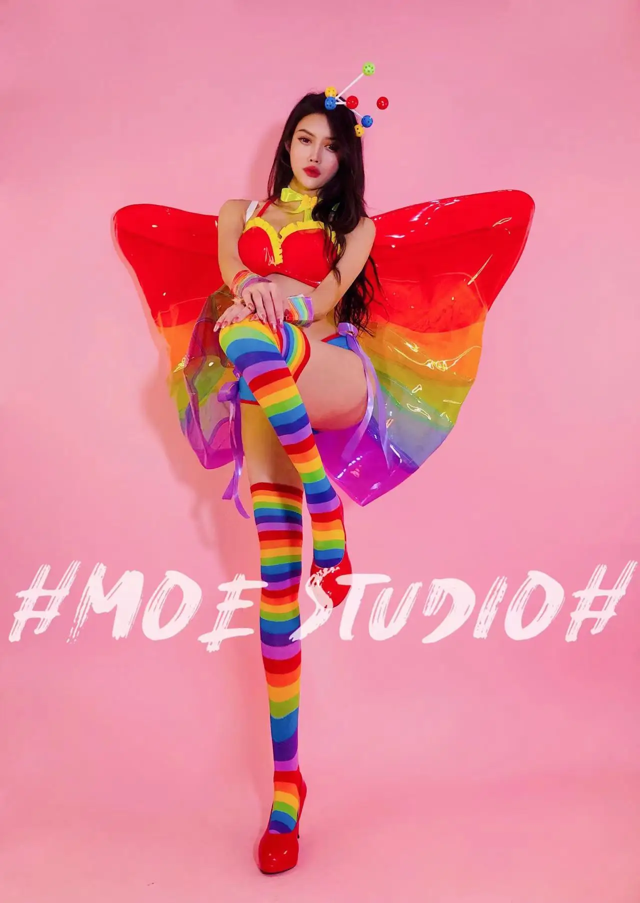 Bikini à nœud surdimensionné avec correspondance des couleurs étendues, bar en tricot, chanteuse, boîte de nuit, séparés euse, performance, invité, belle, journée internationale, nouveau