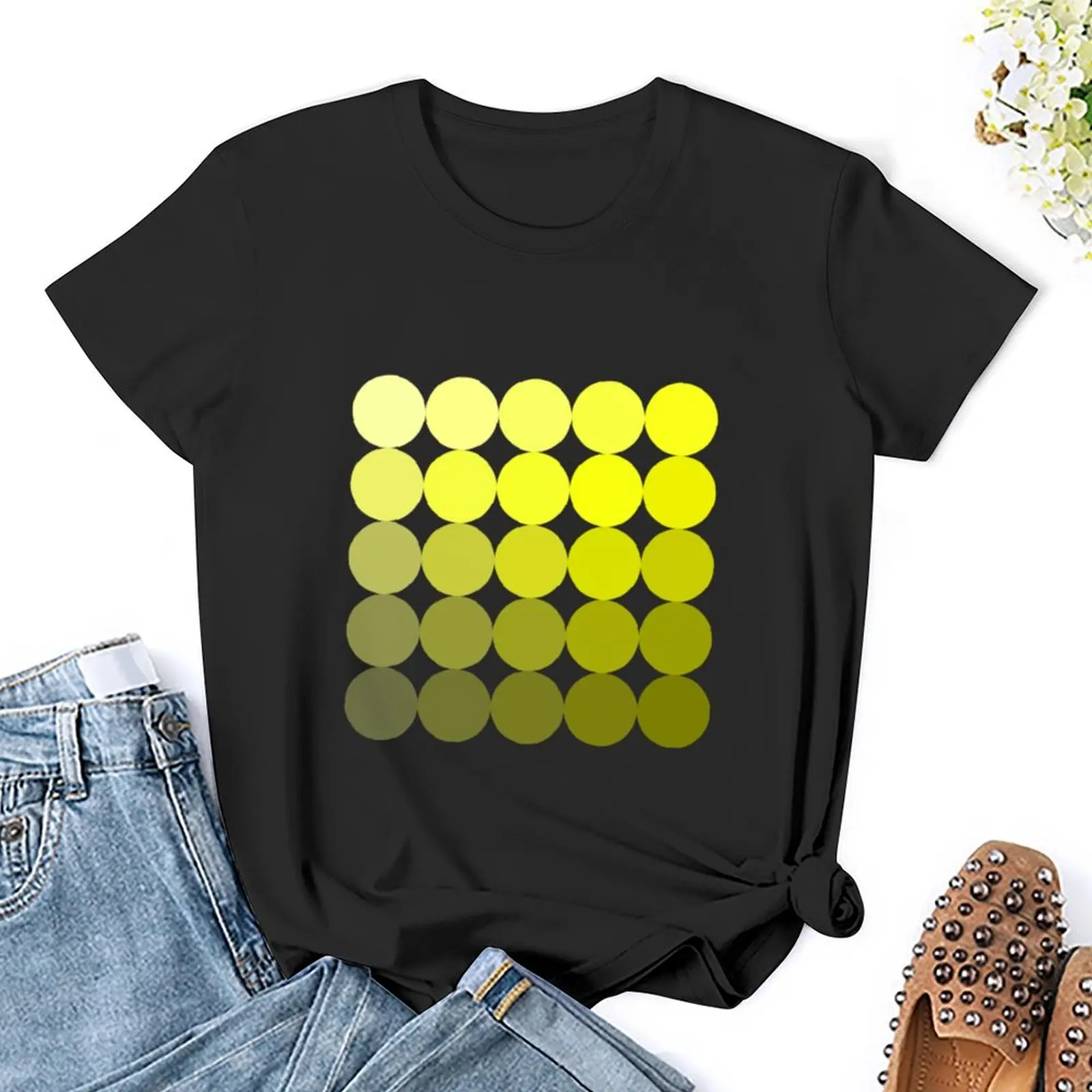 yellow dot T-Shirt vintage clothes shirts graphic tees Aesthetic clothing cute tops t-shirt dress for Women long