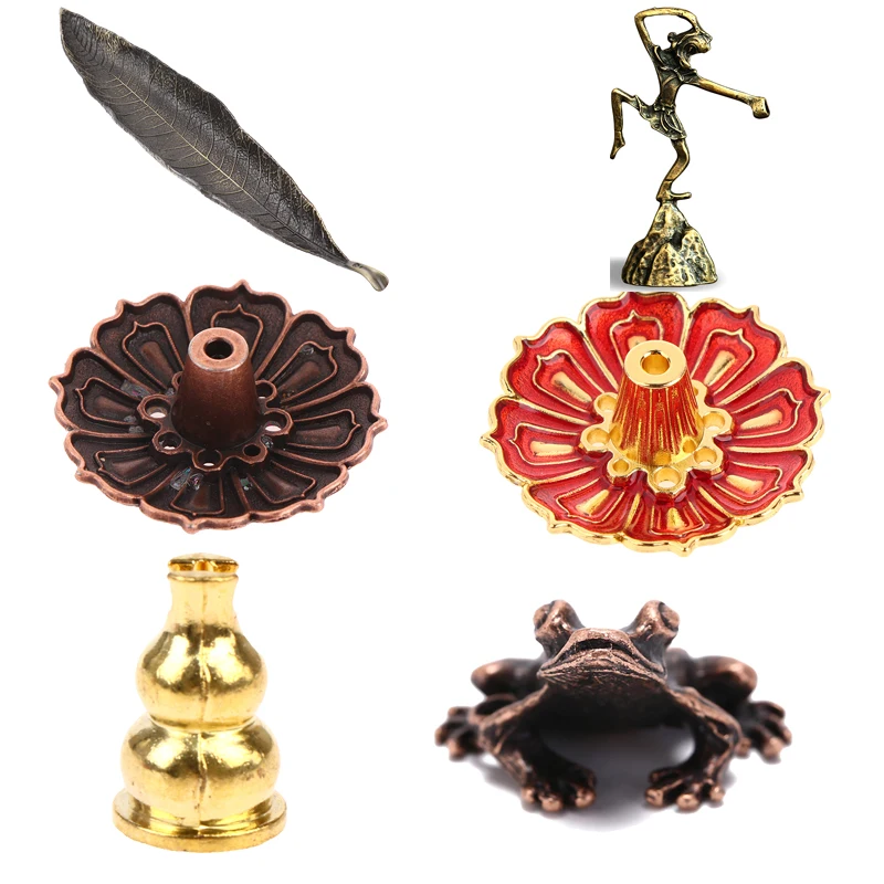 Censer Teahouse Home Decoration Accessories Portable Alloy Copper Incense Holder Fixed Incense Sticks Coil Burner Censer