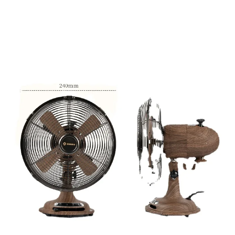Threespeed Desk Fan Antique Style Metal Oscillating Fan for Restaurant Dorm Hotel with Copper Motor Practical in Various Places