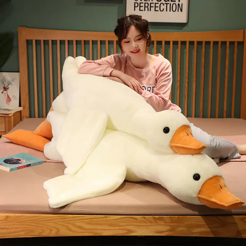 50-190cm Giant White Goose Plush Toys Soft Stuffed Animal Big Duck Pillow Very Large White Goose Sofa Cushion Girl Birthday Gift