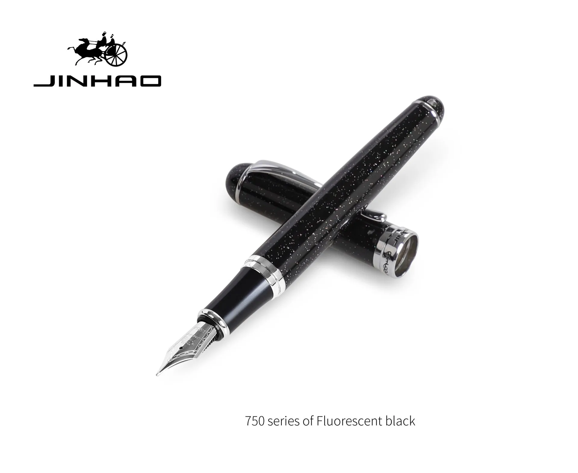 Jinhao X750 Silver Clip Classic Style Metal Fountain Pen 0.5mm Nib Steel Ink Pens for Gift Office Supplies School Stationery