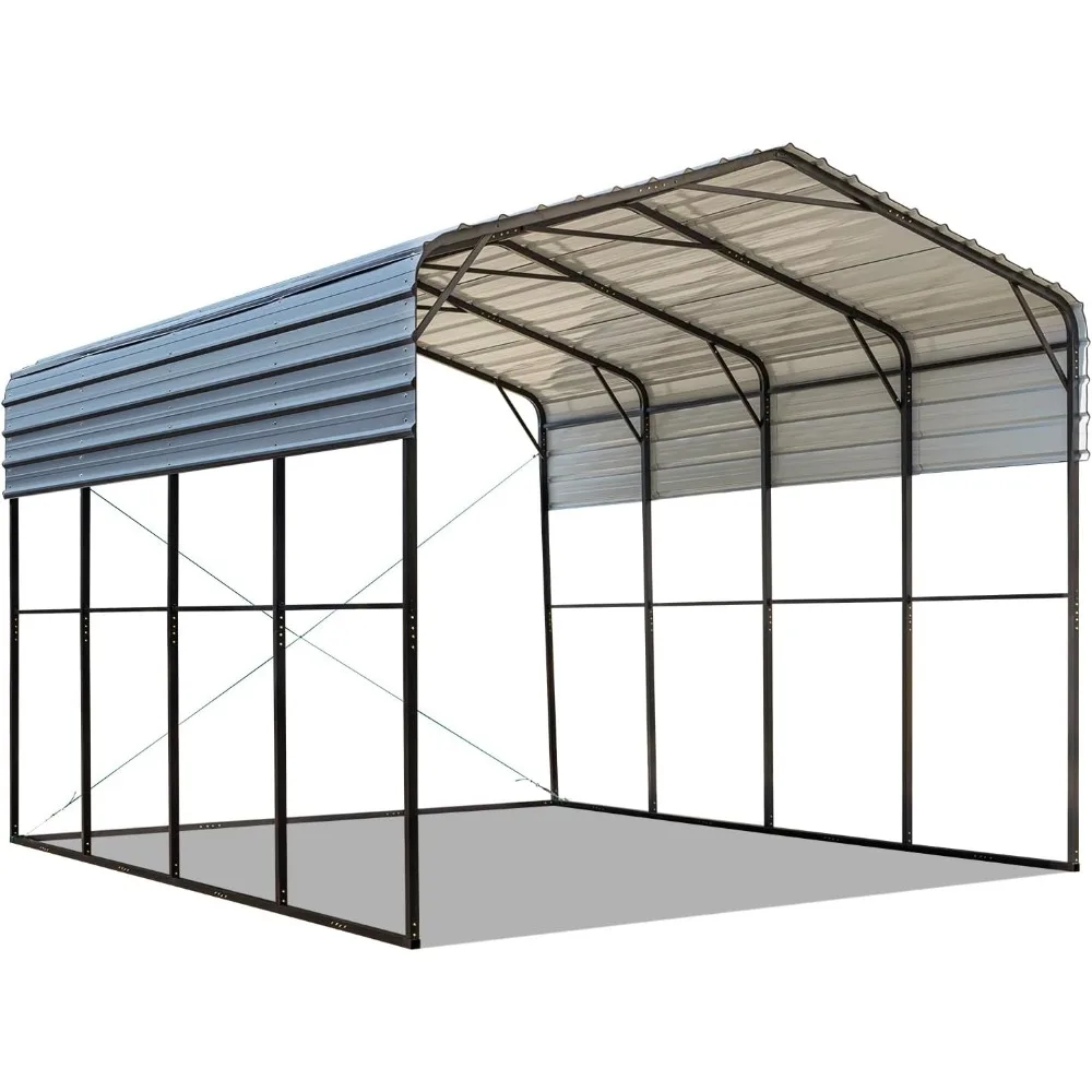 Heavy Duty Car-Shelter with Galvanized Roof and Powder-Coated Frame, Easy Assembly Weather-Resistant Outdoor Car-Shed for RV