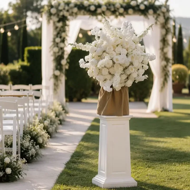 Artificial White Rose Floral Arrangement Wedding Centerpiece Flower Garland for Ceremony Arch Backdrop Event Decor