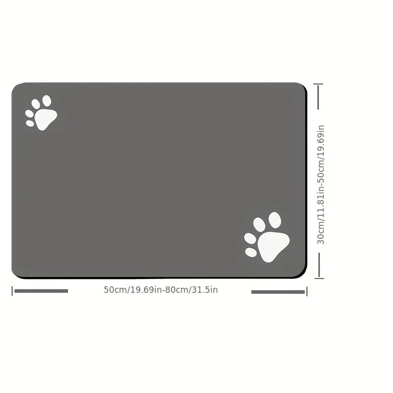 1pc Pet Feeding Mat For Cats Dogs, High Absorbent Quick Dry Dog Food Mat Dog Bowl Mat With Non-slip Rubber Backing, Pet Supplies