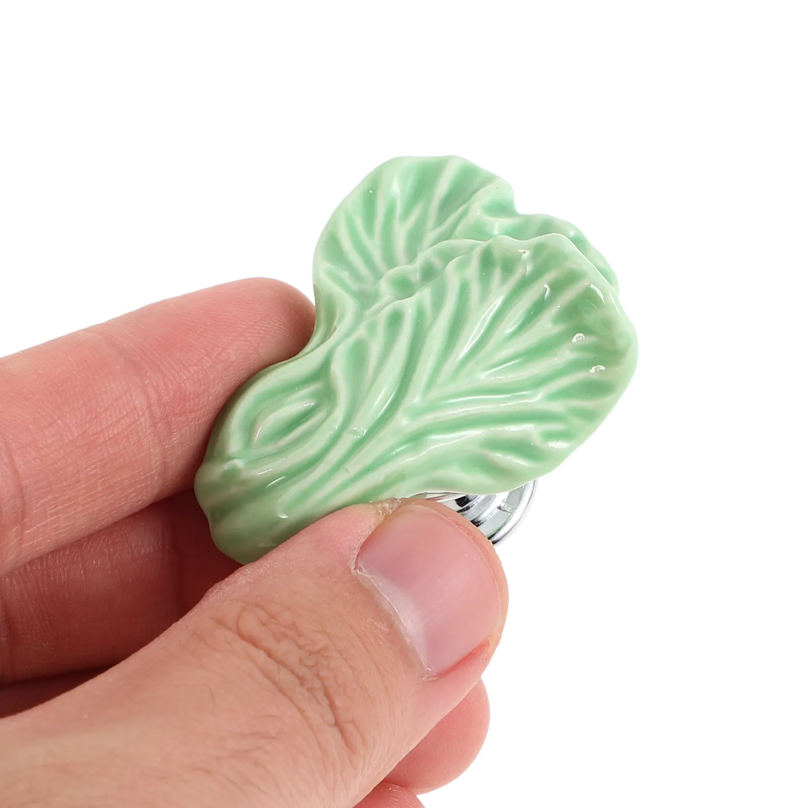 Cartoon Cabinet Knobs Green Ceramic Vintage Children's Wardrobe Door Handles Easy Install Drawer Pulls Decorative Furniture