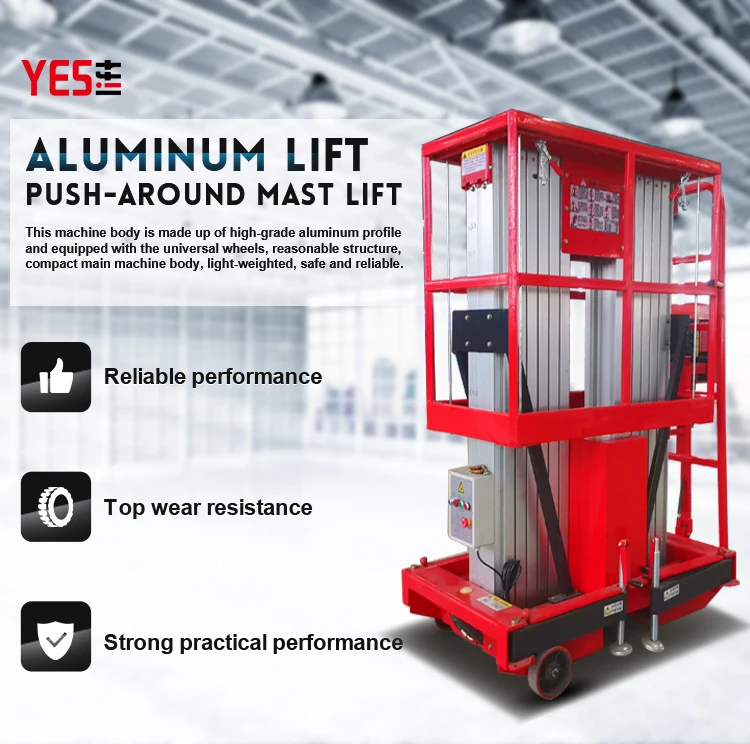 Electric Hydraulic Aluminum Alloy Lift Table with 16m Max Height and 3-5m/min Speed for Aerial Operations-6m 8m 10m 12m 14m 16m