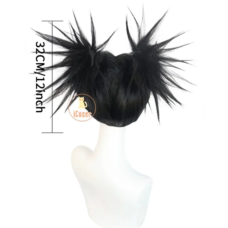 Парик для косплея iCoser Choso, аниме дзюдзюцу кайсен, сезон 2, черный двойной хвост, наклейка для волос, Итадори Юджи, вечеринка на Хэллоуин, для женщин и мужчин
