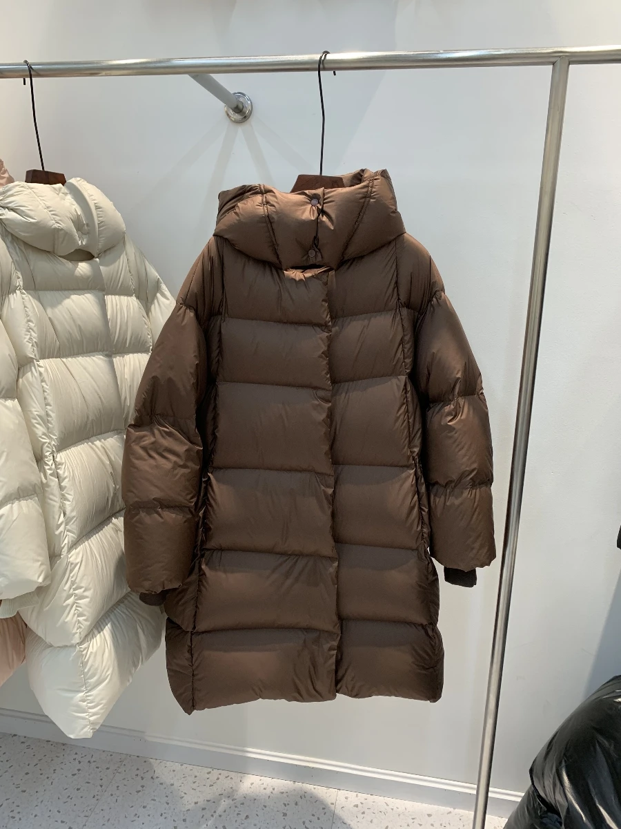 Women's Winter New High-end Luxury White Duck Down Long Casual Loose Down Jacket Coat Comfortable Warm Puffer Jacket Women Trend
