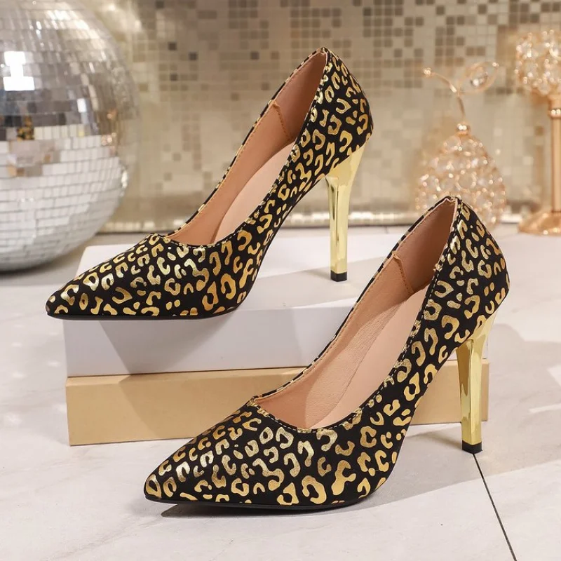 French new high-heeled shoes high-end pointed toe fashion temperament shallow women's shoes banquet single shoes versatile