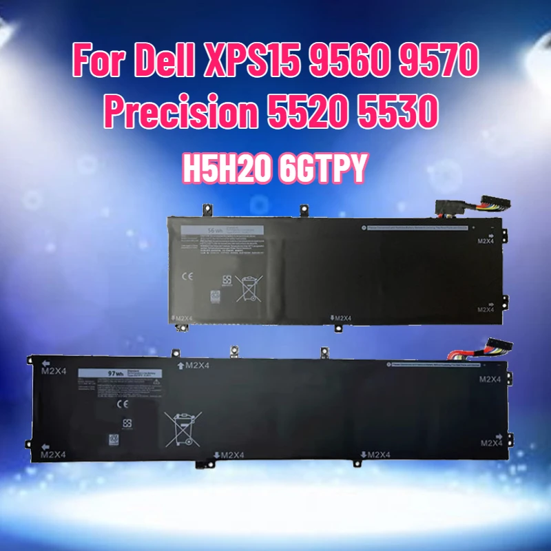 H5H20 6GTPY Laptop Battery Suitable for Dell XPS15 9560 9570 Precision 5520 5530  Battery
