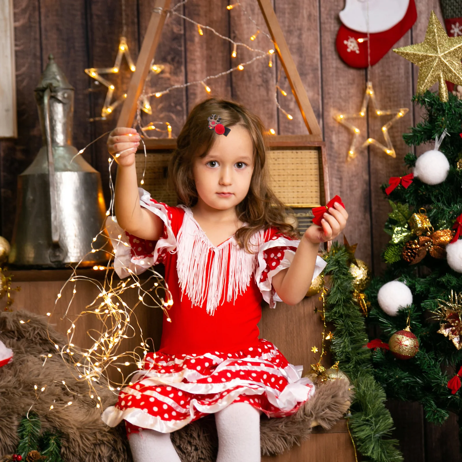 6 pinzas navideñas para el cabello, lindas horquillas navideñas para niñas, mini accesorios ligeros para el cabello, ideales para fiestas navideñas y cumpleaños