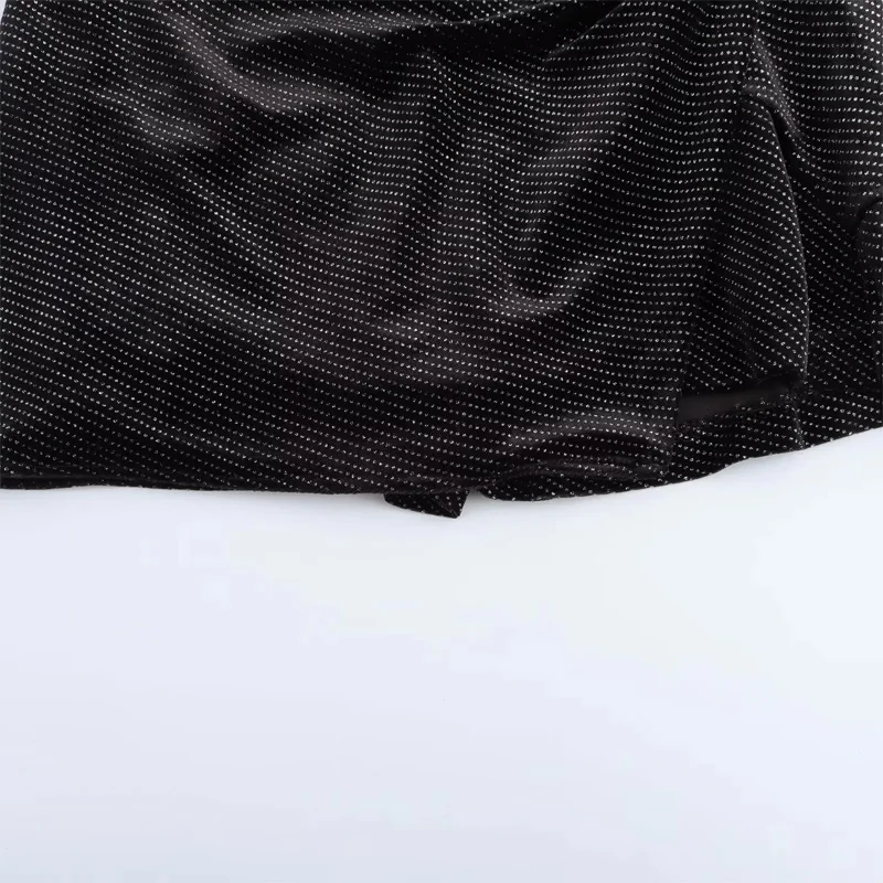 Falda TRAF de terciopelo para mujer, falda con lentejuelas, pantalones de cintura alta, falda negra con nudo, pantalones cortos, falda pantalón elegante de otoño con lentejuelas para mujer