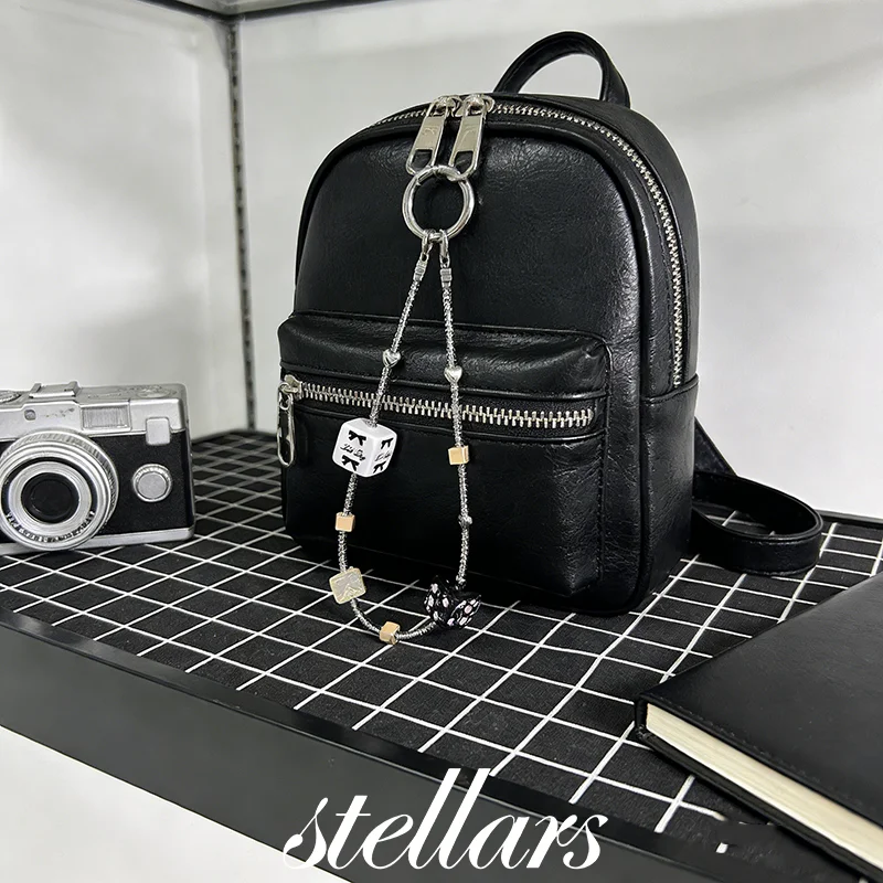 

Butterfly Artificial Crystal Beads, Beaded Rhinestone Ball Hanging Rope, Black and Pink Square Sugar Phone Chain, Car Keychain