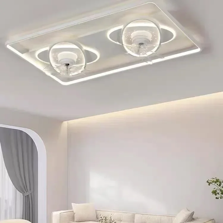 Bedroom fan light 2024 new modern simple Internet celebrity whole house package ceiling smart double fan living room lamp