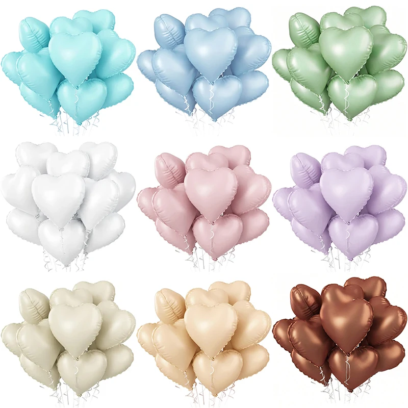 3/5/10 Uds. Globos de aluminio de corazón de amor de 18 pulgadas azul rosa blanco crema corazón globo Baby Shower boda decoraciones para fiesta de cumpleaños