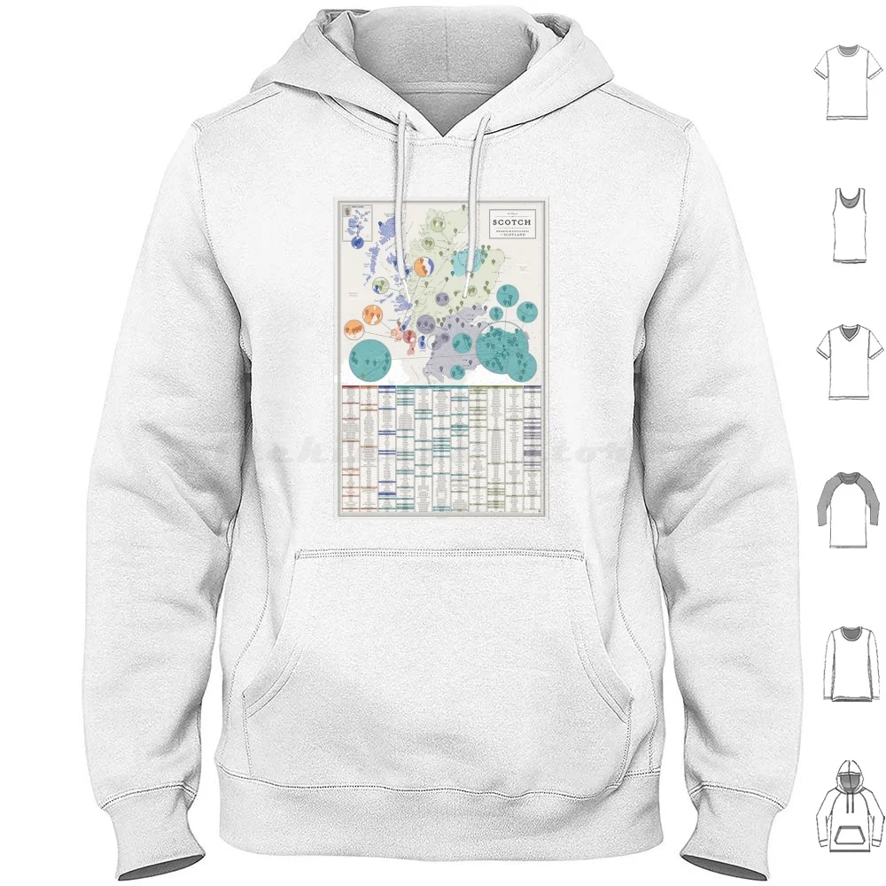 The Map Of Whiskies And Distilleries Of Scotland Hoodies Long Sleeve Map Speyside Lagavulin Distillery Tour Best Whisky