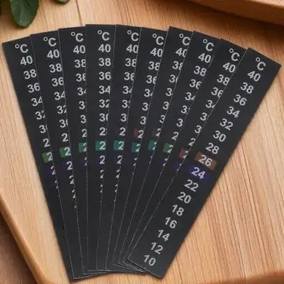 

10Pcs Stick on Thermometer Strip 10-40 Celsius Temperature Sticker for Aquarium Fish Tank Adhesive Thermometer Sticker Digital
